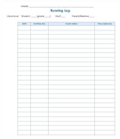 Running Log Template - 9+ Free Word, Excel, PDF Documents Download