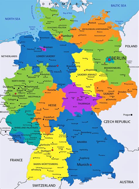 Cities map of Germany - OrangeSmile.com