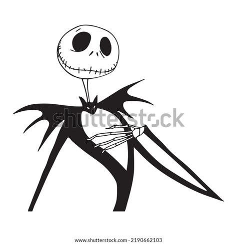 Jack Skellington Black Silhouette On White Stock Vector (Royalty Free ...