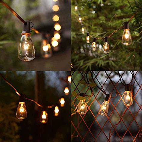 hairmiss 25ft Outdoor Edison Bulb String Lights ST35 Edison Bulbs(Plus 2 Extra Bulbs), UL Listed ...