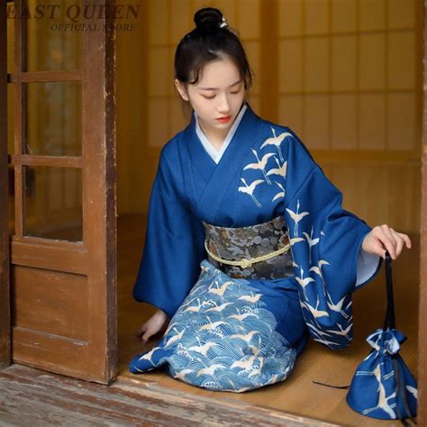 Kimono Japanese Traditional Dress With Obi and Bag Geisha Cosplay ...