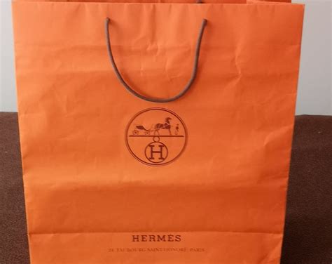 Large Hermes Paper Bag Hermes Orange Bag Gift Bag Hermes Birkin Bag Hermes Kelly Bag Hermes ...