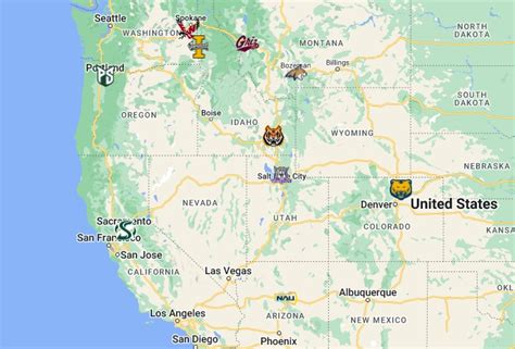 Big Sky Conference Teams Map with logos | Big Sky Conference Teams ...