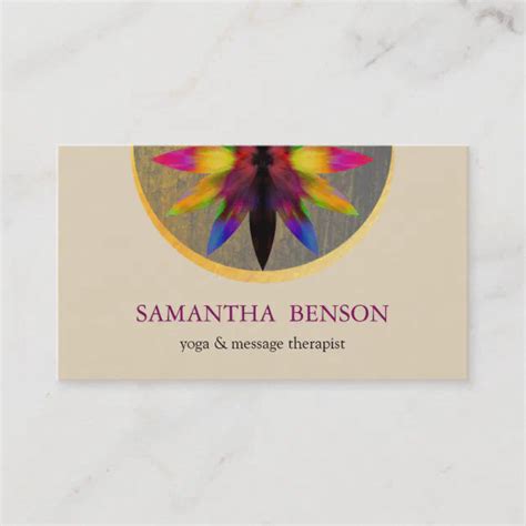 Elegant Watercolor Lotus Flower Logo Yoga Business Card | Zazzle