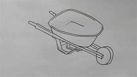 How to draw wheelbarrow - YouTube