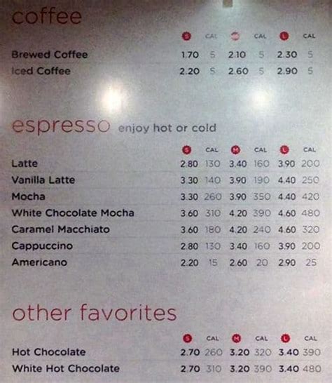 Menu at Seattle's Best Coffee, Bremerton, 5050 State Highway 303 NE