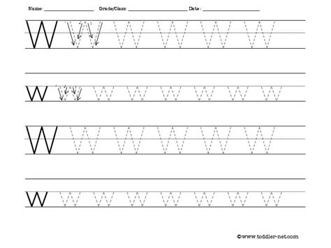 Free Tracing Letter W Worksheet