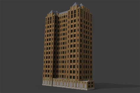 3D model Detroit Abandoned Skyscraper VR / AR / low-poly | CGTrader