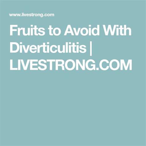 Pin on Diverticulitis