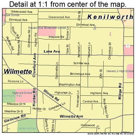 Wilmette Illinois Street Map 1782075