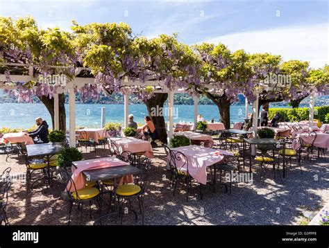 Italy, Lombardy, Como lake, Bellagio, restaurant Stock Photo - Alamy