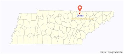 Map of Oneida town, Tennessee