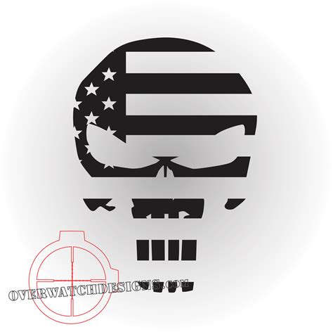 Punisher Skull with American Flag - Overwatch Designs