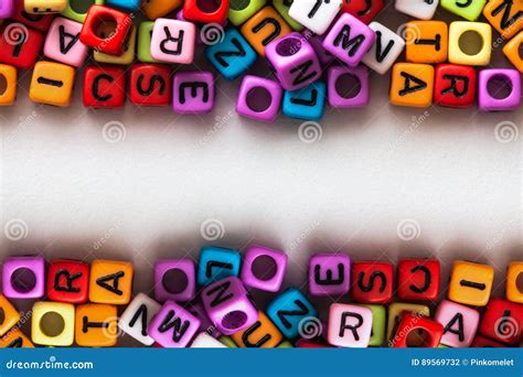 Colorful English Alphabet Cube on White Paper Background ,English Language Learning Concept ...