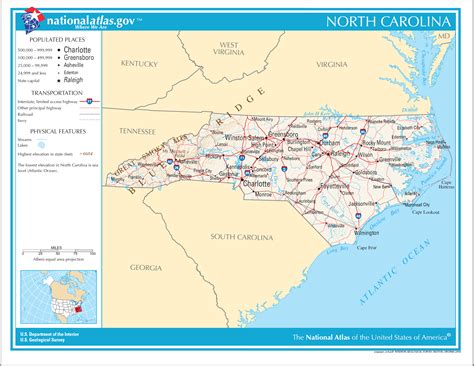 Map of North Carolina Relief Map : Worldofmaps.net online Maps and ...