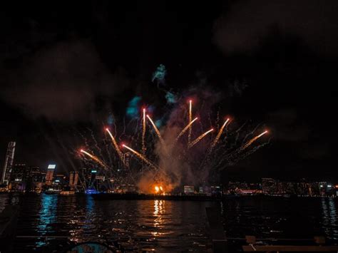 Premium Photo | Fireworks display a symphony of lights at the victoria ...