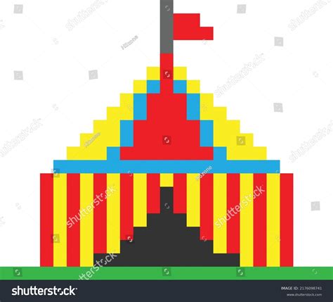 Circus Tent Pixel Art Vector Illustration: เวกเตอร์สต็อก (ปลอดค่า ...