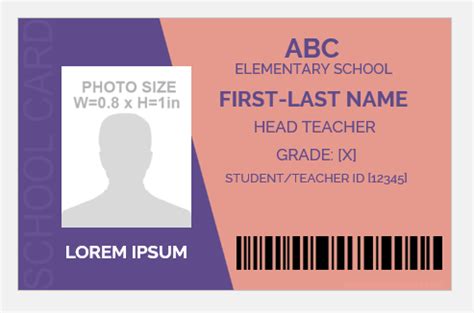 5 Editable School ID Badge Templates for Teachers/students