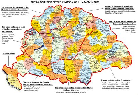 64 Counties of the Kingdom of Hungary in 1876 | Reclam, Geschichte, Kultur