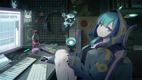 Anime Girl Gamer Live Wallpaper - MoeWalls