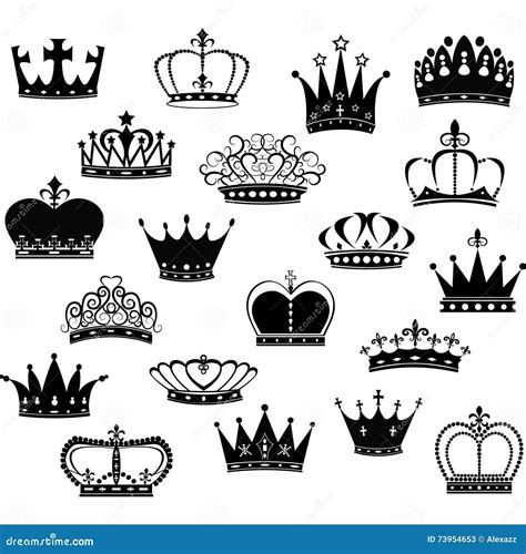 Black Crown Silhouette Collection Cartoon Vector | CartoonDealer.com #73954653