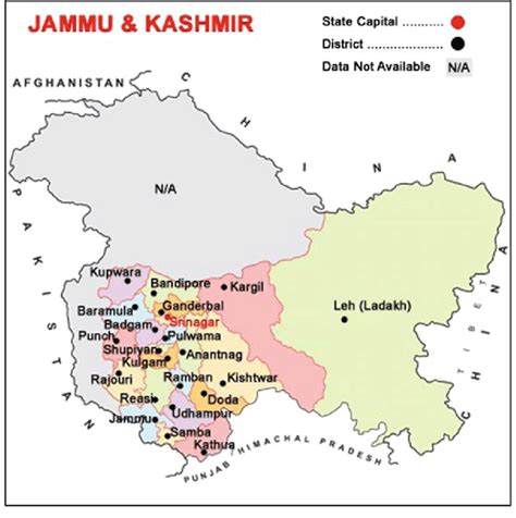 Jk State Map With Districts - United States Map