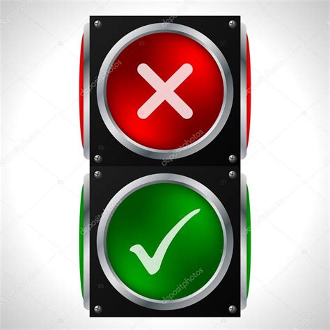 Tick cross symbols on traffic light — Stock Vector © vipervxw #39462919