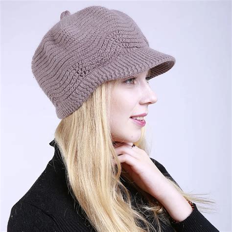 Women Fashion Solid Warm Crochet Winter Wool Knit Manual Caps Hat 2018 girl lady warm Hat ...