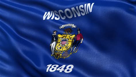 [loopable] Wisconsin Flag. Flag Of State Wisconsin Waving In The Wind ...