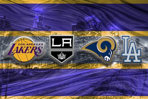 Los Angeles Sports Teams Poster, Los Angeles Dodgers, LA Kings LA Lake ...