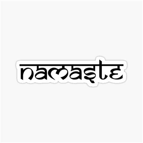 "Namaste in black Sanskrit style text" Sticker by Mindful-Designs | Redbubble