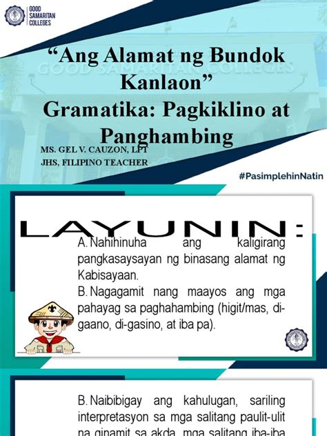 FILI 7 SG9 - Ang Alamat NG Bundok Kanlaon, Pagkiklino at Panghambing | PDF