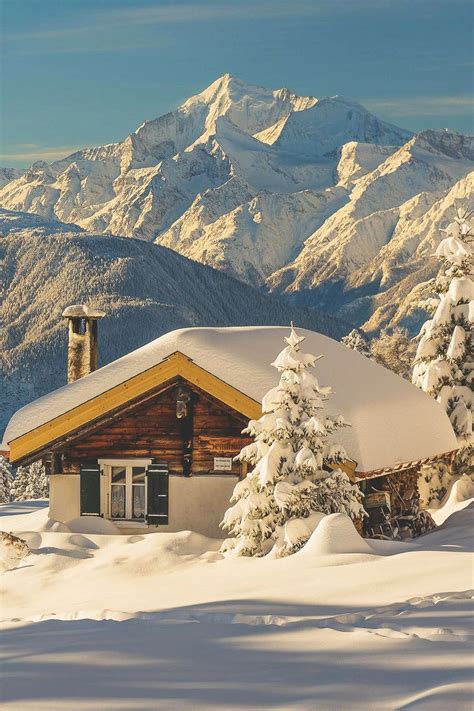 Snow Cabin, The Alps, Switzerland photo via melissa | Snow cabin, Winter scenery, Places