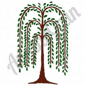 Willow Tree Embroidery Design. Machine Embroidery Design. Tree Embroidery Pattern. Willow ...