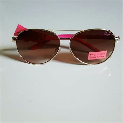 Betsey Johnson Pink and gold aviator glasses | Gold aviator glasses ...