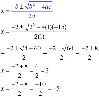 Quadratic Formula - MathBitsNotebook(A2)