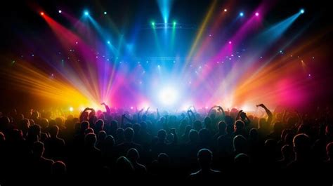 Premium Photo | A crowd of people at a concert with bright lights