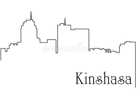 Kinshasa Skyline Congo Vector City Linear Style Stock Vector ...