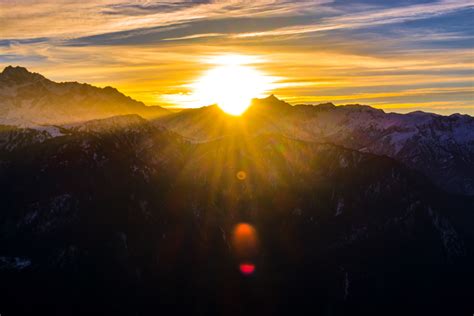 Free photo: Silhouette of Mountains during Sunrise - Backlit, Scenic ...