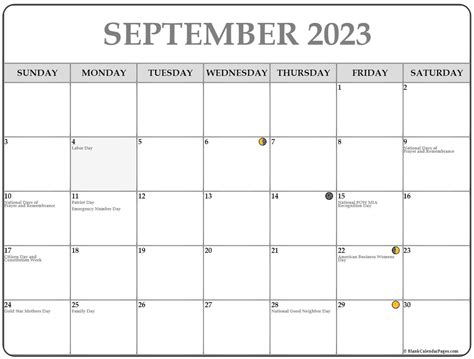 Moon Calendar September 2023 - June 2023 Calendar