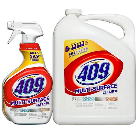 Formula 409 Multi Surface Cleaner, Original Scent, 32 Oz. Spray Bottle and 180 Ounce Refill ...