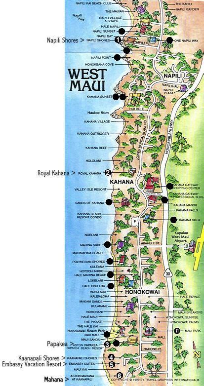 Map of Kaanapali to Napili | Trip to maui, Maui honeymoon, Maui vacation