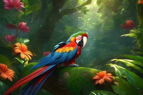 Parrot Wallpaper Graphic by Craftable · Creative Fabrica