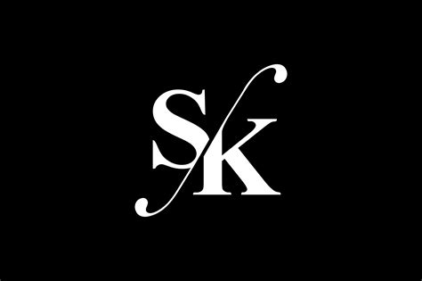 SK Monogram Logo Design By Vectorseller | TheHungryJPEG.com