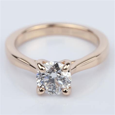 1 Carat Diamond Ring In 18K Rose Gold | Round Diamond