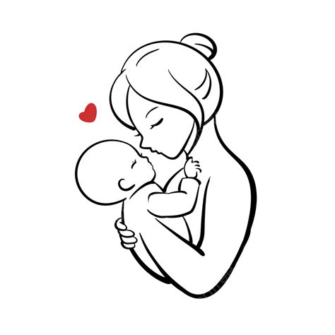 Mothers Day Logo Abstract Line Drawing Mom Holding Little Baby, Wing Drawing, Mother Clipart ...