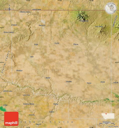 Satellite Map of Toole County