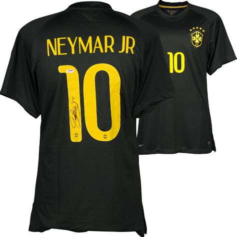 Neymar Santos Brazil National Team Autographed Black Jersey