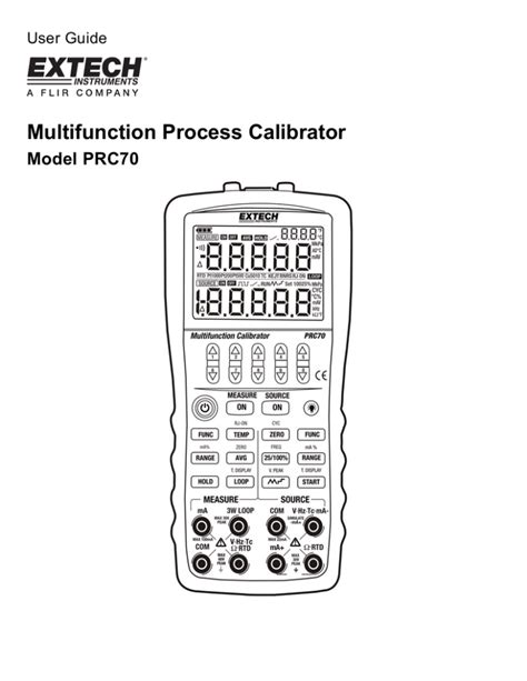 Extech PCR70 Multifunction Process Calibrator Manual