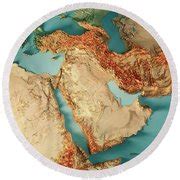 Middle East 3D Render Topographic Map Color Fleece Blanket by Frank Ramspott | Pixels